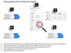 Three staged linear process analysis diagram powerpoint template slide