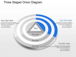 Three staged onion diagram powerpoint template slide