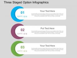 Three staged option infographics flat powerpoint design