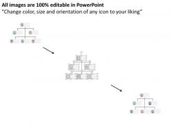 Three staged organizational chart flat powerpoint design