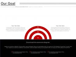 Three staged our goal chart powerpoint slides