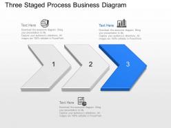 Three staged process business diagram powerpoint template slide