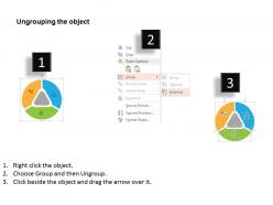 Three staged production management diagram flat powerpoint design