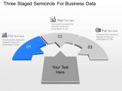 Three Staged Semicircle For Business Data Powerpoint Template Slide