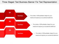 Three staged text business banner for text representation