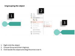 Three staged text representation flat powerpoint design