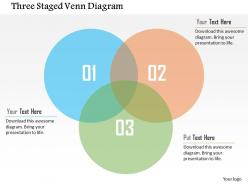 Three Staged Venn Diagram Flat Powerpoint Design