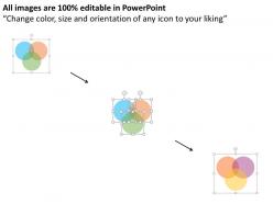 Three staged venn diagram flat powerpoint design