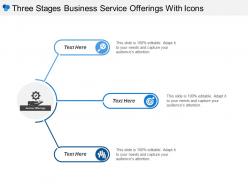 Three stages business service offerings with icons
