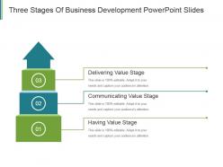 Three stages of business development powerpoint slides