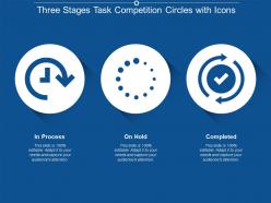 Three stages task competition circles with icons