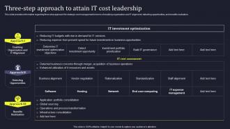 Three Step Approach To Attain IT Cost Leadership Develop Business Aligned IT Strategy