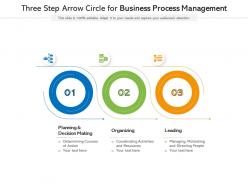 Three step arrow circle for business process management