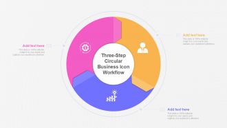 Three Step Circular Business Icon Workflow Infographic Powerpoint Template