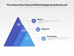 Three step online payment methodologies for authorize net