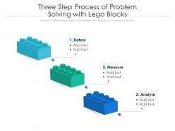 Three step process of problem solving with lego blocks