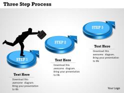 Three step process powerpoint template slide