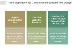 Three steps business conference introduction ppt design