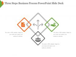Three steps business process powerpoint slide deck