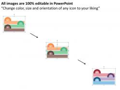 Three steps for business and marketing strategy flat powerpoint design