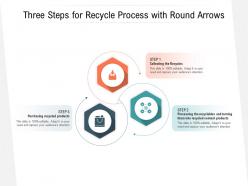 Three steps for recycle process with round arrows