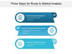 Three Steps For Route To Market Analysis