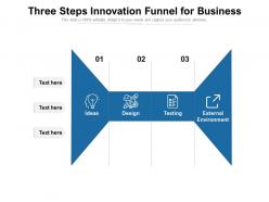Three steps innovation funnel for business
