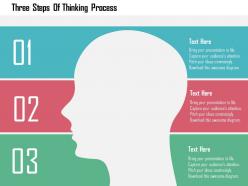 Three steps of thinking process flat powerpoint design