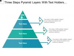Three Steps Pyramid Layers With Text Holders And Icons