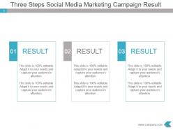 Three steps social media marketing campaign result ppt slide