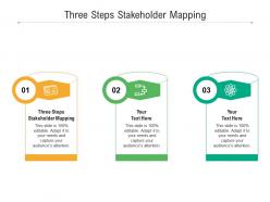 Three steps stakeholder mapping ppt powerpoint presentation model topics cpb