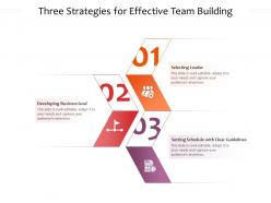 Three strategies for effective team building