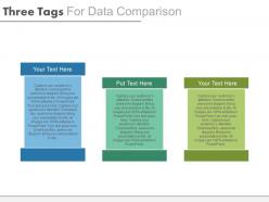 Three tags for data comparision powerpoint slides