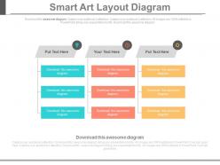 Three tags smart art layout diagram flat powerpoint design