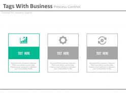 Three tags with business process control powerpoint slides