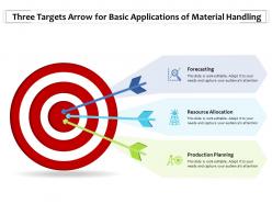 Three targets arrow for basic applications of material handling