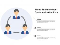 Three team member communication icon