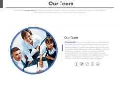 Three team members for team strategy powerpoint slides