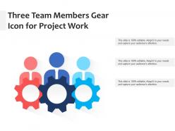 Three team members gear icon for project work