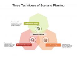 Three techniques of scenario planning