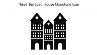 Three Terraced House Monotone Icon In Powerpoint Pptx Png And Editable Eps Format