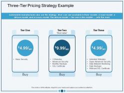 Three tier pricing strategy example wildcard ppt powerpoint presentation icon graphics tutorials