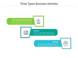 Three types business activities ppt powerpoint presentation infographics maker cpb