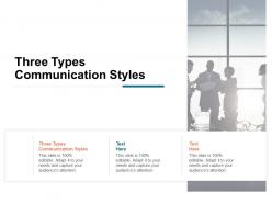 Three types communication styles ppt powerpoint presentation file deck cpb