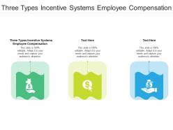 Three types incentive systems employee compensation ppt powerpoint presentation outline background designs cpb