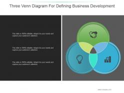Three Venn Diagram For Defining Business Development Ppt Sample