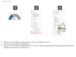 Three vertical dashboard meters for business analysis powerpoint slides