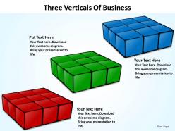 Three verticals of business powerpoint slides templates