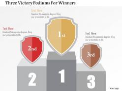 Three victory podiums for winners flat powerpoint design
