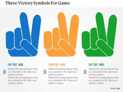 Three victory symbols for game flat powerpoint design